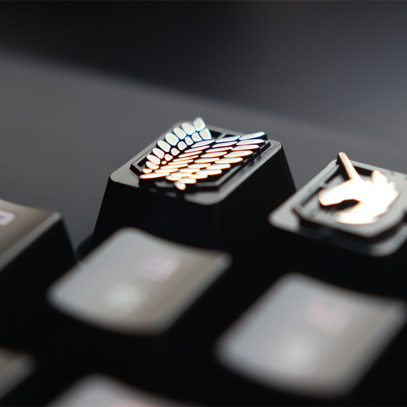 Embossed Zinc-Aluminum Alloy Metal Keycap Mechanical Keyboard Height zam