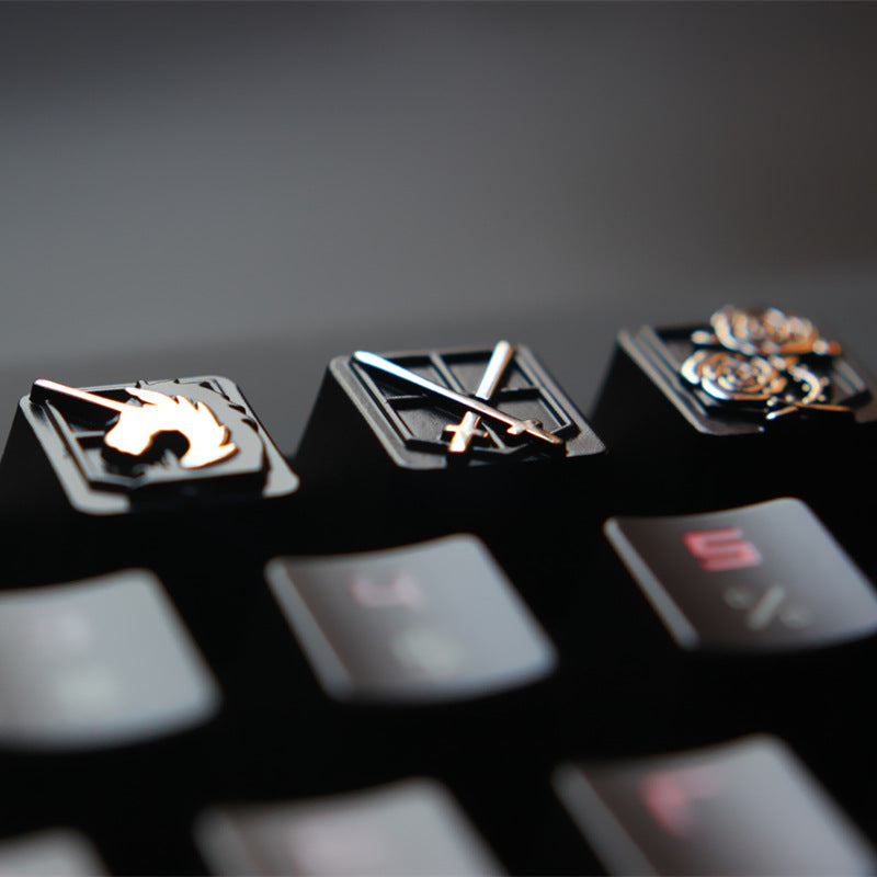 Embossed Zinc-Aluminum Alloy Metal Keycap Mechanical Keyboard Height zam