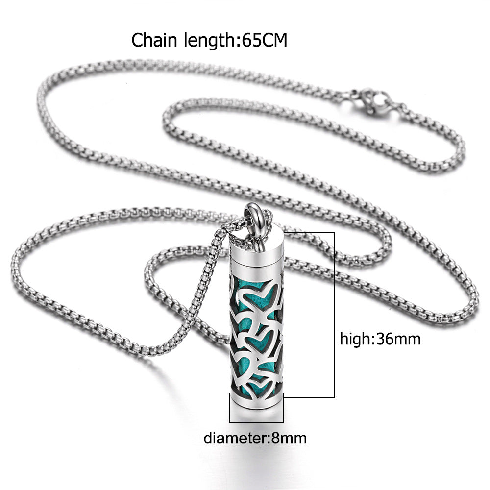 Aromatherapy Pendant Perfume Bottle Essential Oil Titanium Steel