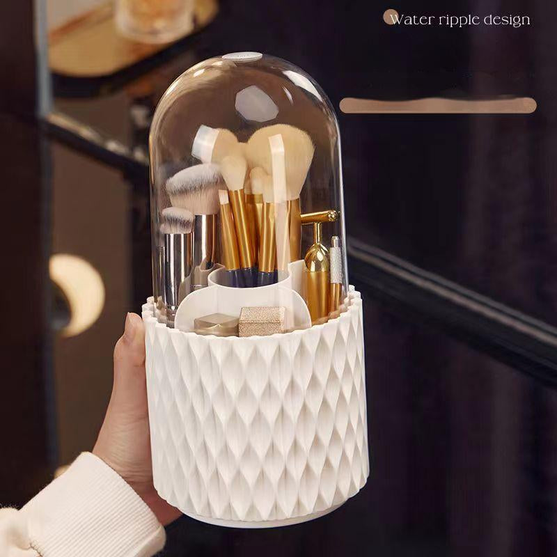 360 Rotating Large Capacity Transparent Makeup Brush Storage Box