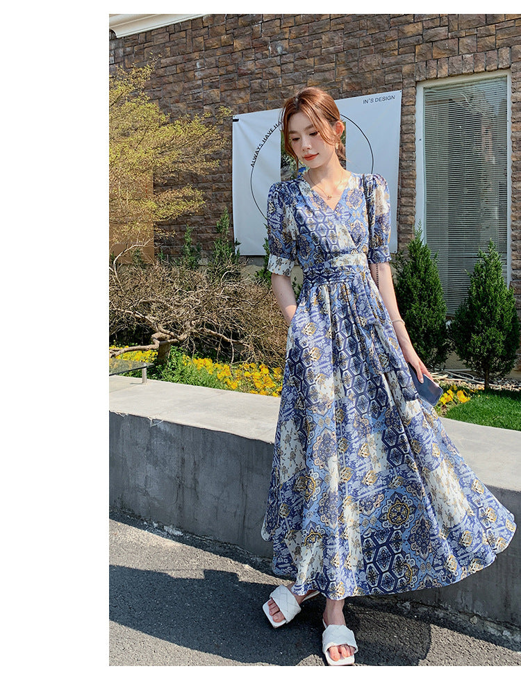 Elegant Floral-print Chic Dress