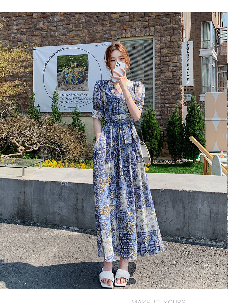 Elegant Floral-print Chic Dress