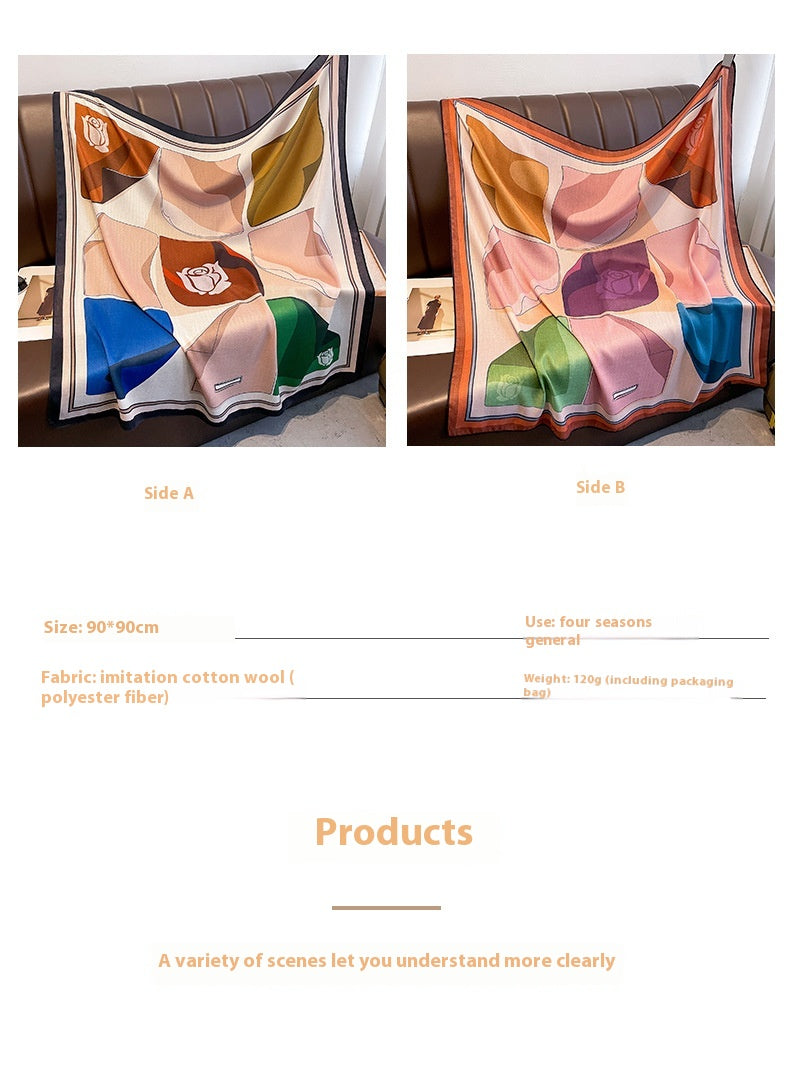 Printing Color Contrast Double-sided Kerchief