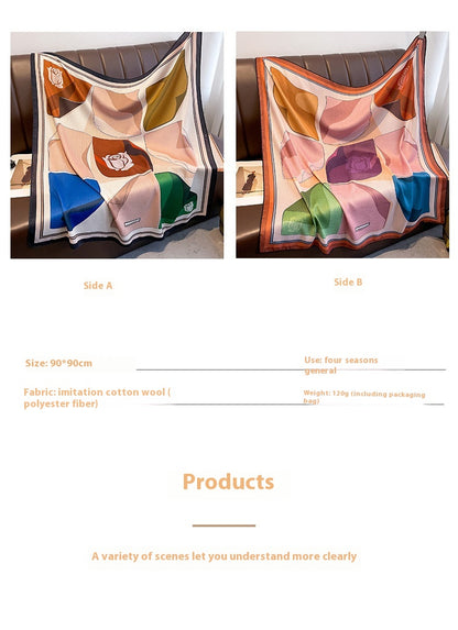 Printing Color Contrast Double-sided Kerchief