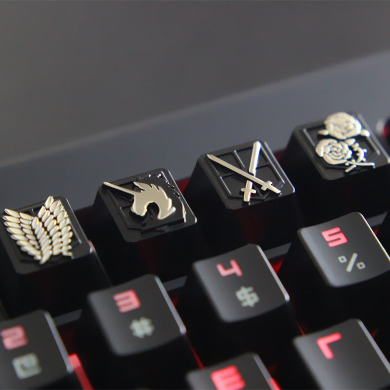 Embossed Zinc-Aluminum Alloy Metal Keycap Mechanical Keyboard Height zam