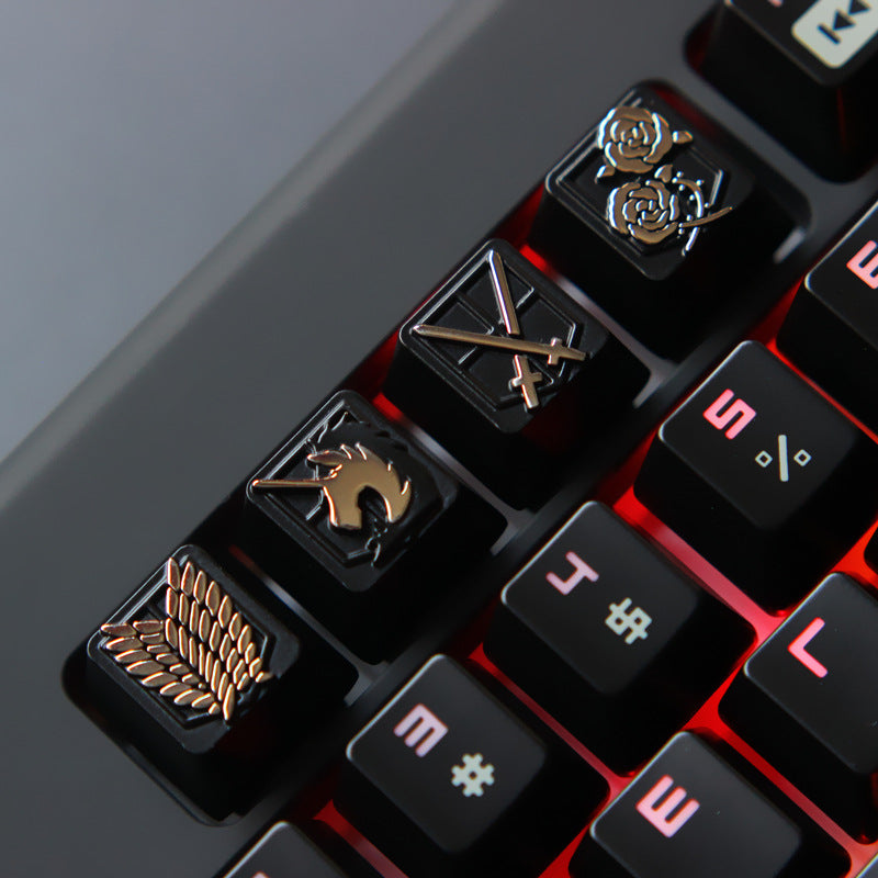 Embossed Zinc-Aluminum Alloy Metal Keycap Mechanical Keyboard Height zam