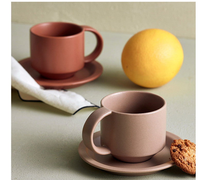Velvet Ceramic Coffee Mug With Tray zam