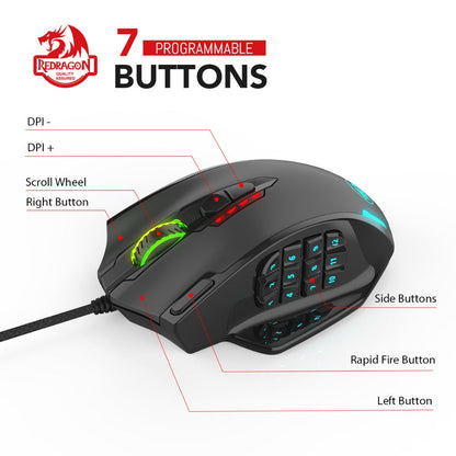Red Dragon M908 One-Hander Macro Defines Mouse zam