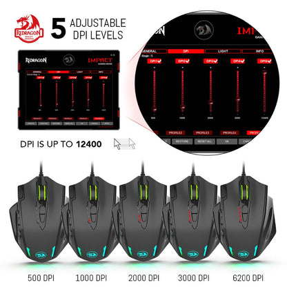Red Dragon M908 One-Hander Macro Defines Mouse zam