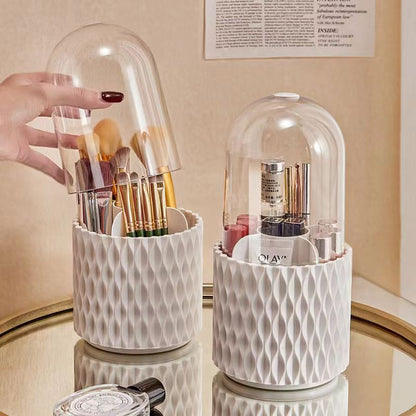 360 Rotating Large Capacity Transparent Makeup Brush Storage Box