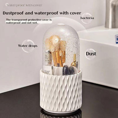 360 Rotating Large Capacity Transparent Makeup Brush Storage Box