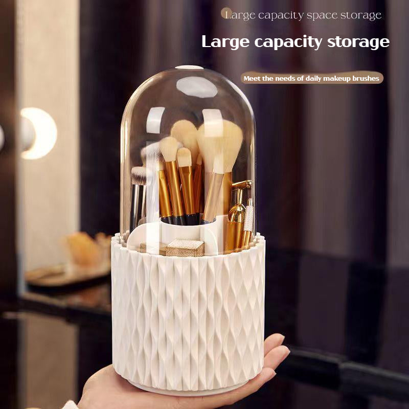 360 Rotating Large Capacity Transparent Makeup Brush Storage Box