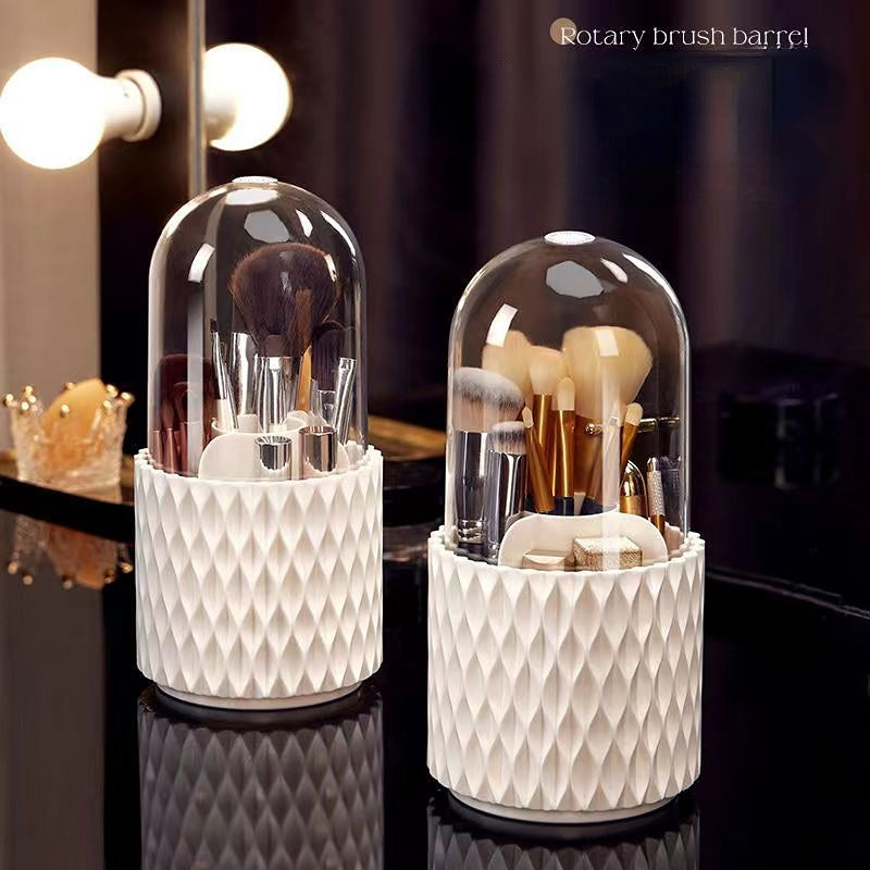 360 Rotating Large Capacity Transparent Makeup Brush Storage Box