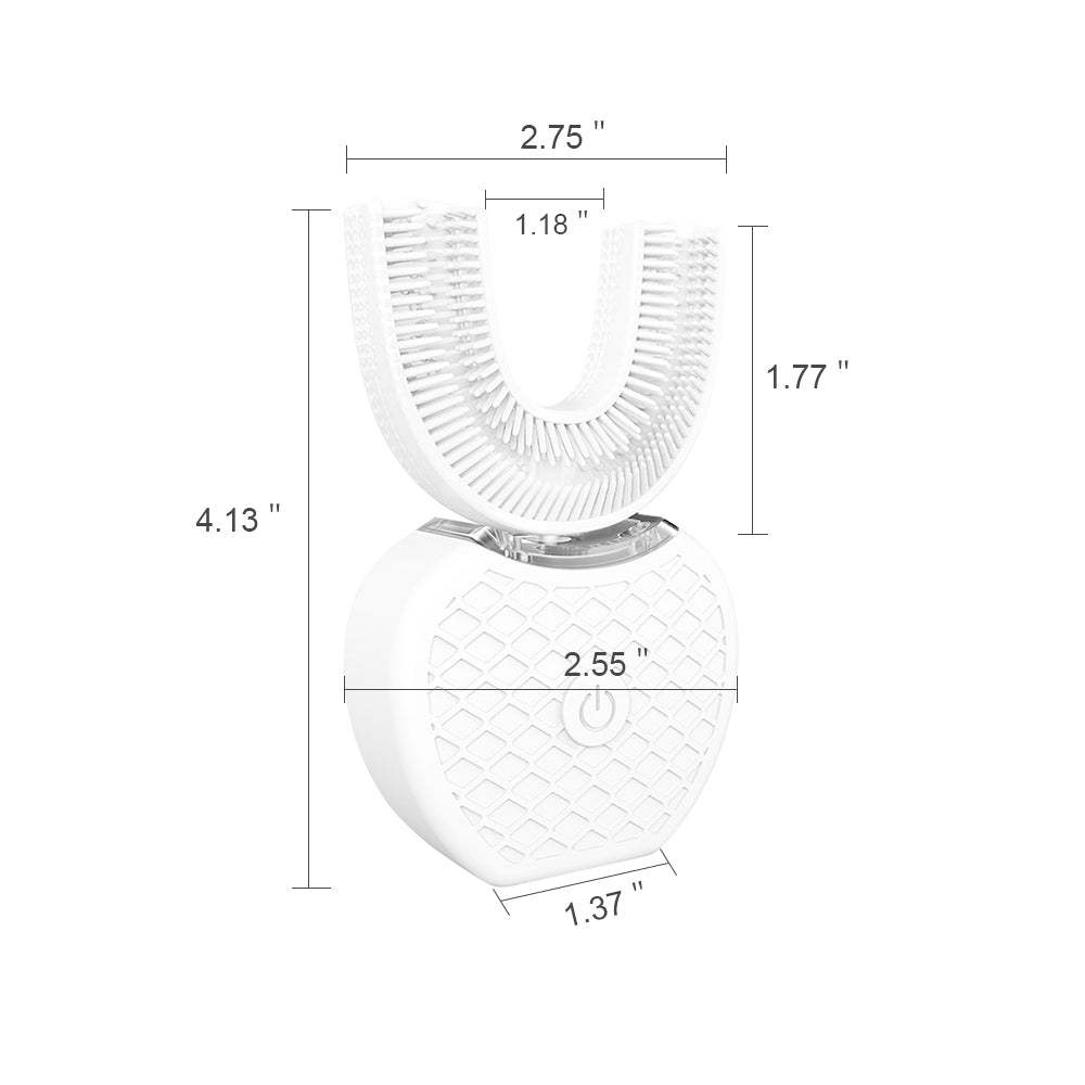 360 Degrees Intelligent Automatic Electric Toothbrush Waterproof U Type Tooth Brush Whitening Blue Light USB Charging