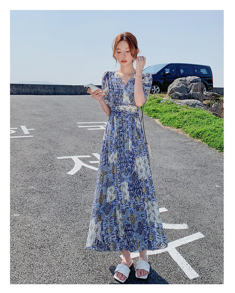 Elegant Floral-print Chic Dress