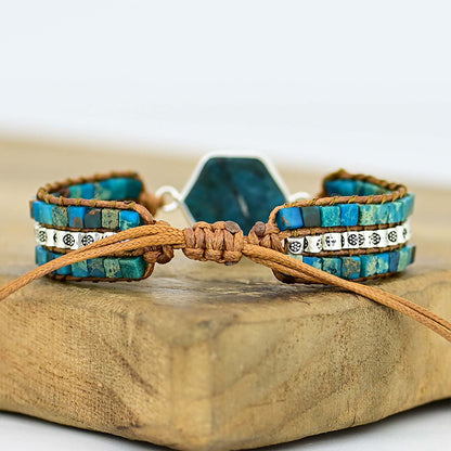 Ximia Bracelet With Natural Stone Cube Chain