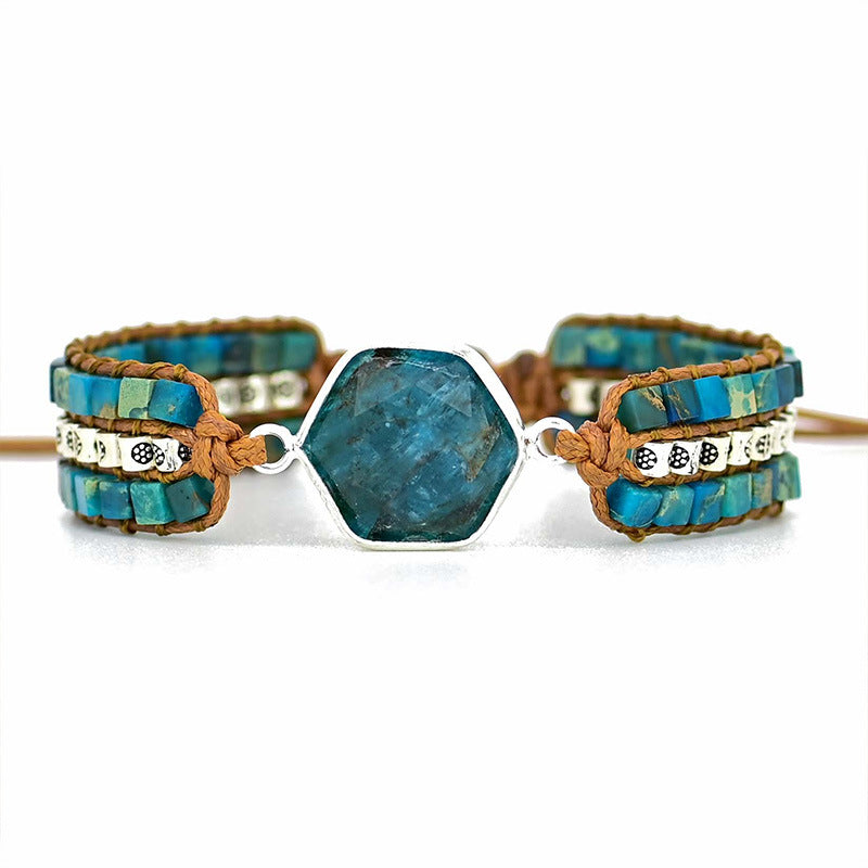 Ximia Bracelet With Natural Stone Cube Chain