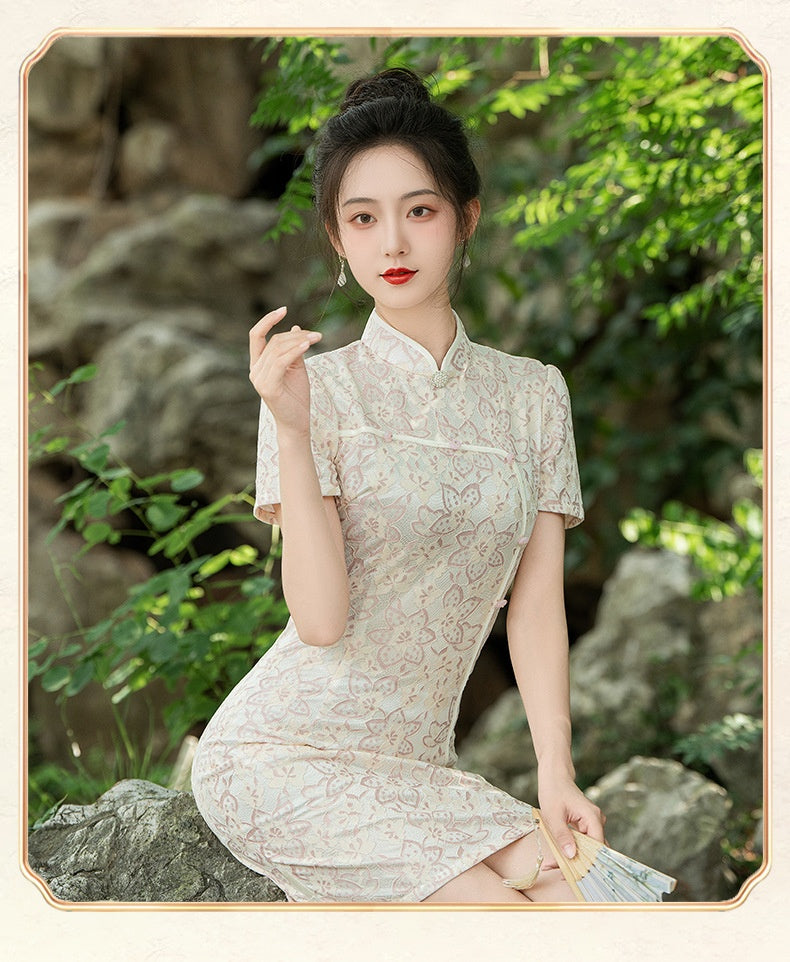 Short Lace Cheongsam, Women&