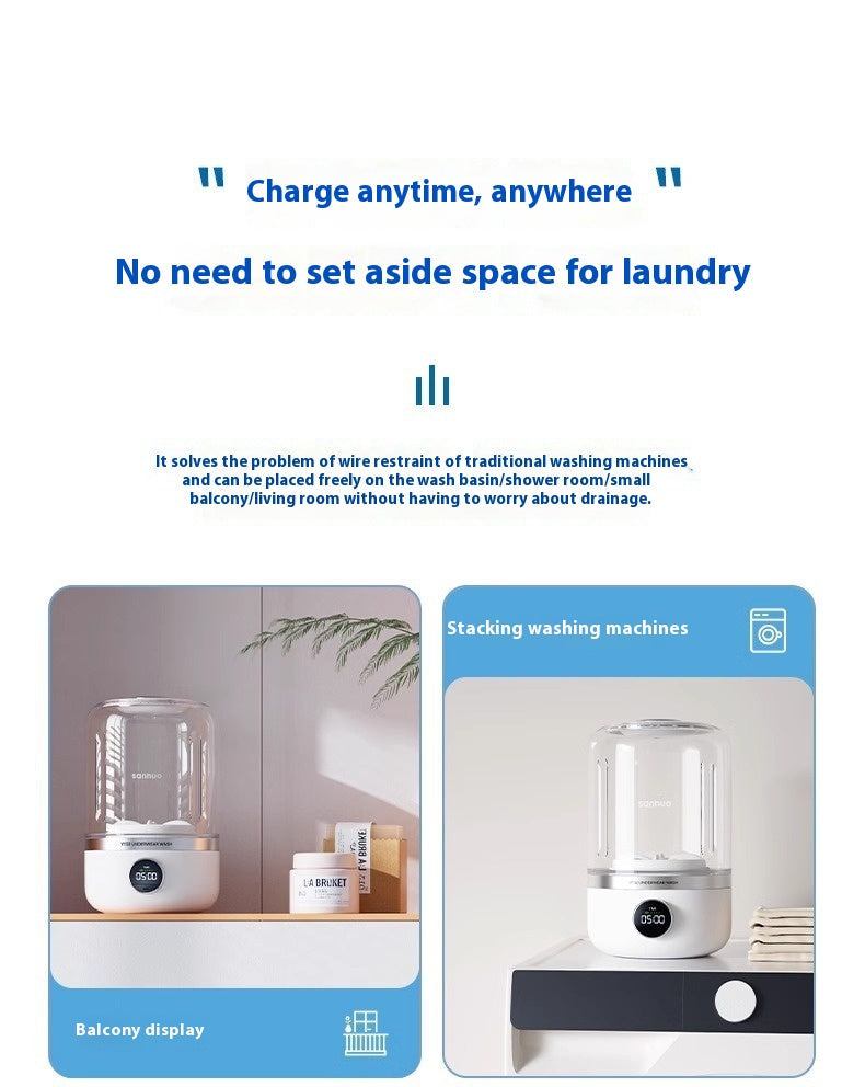 Mini Rechargeable Washing Machine Underwear Travel Portable zam