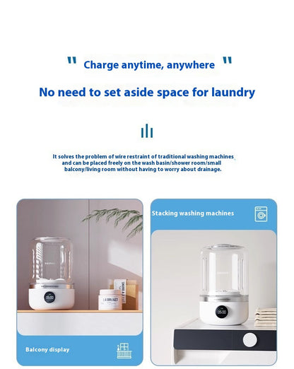 Mini Rechargeable Washing Machine Underwear Travel Portable zam