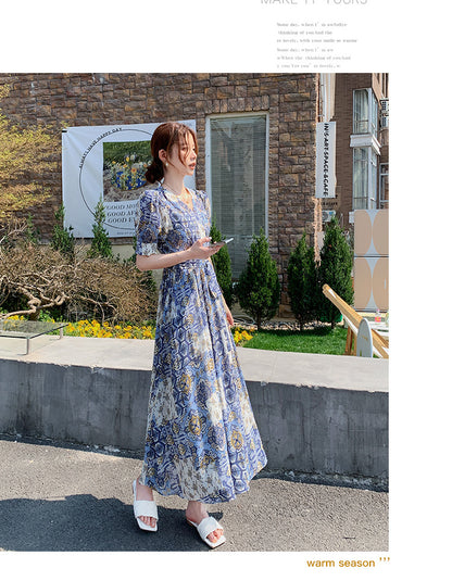 Elegant Floral-print Chic Dress