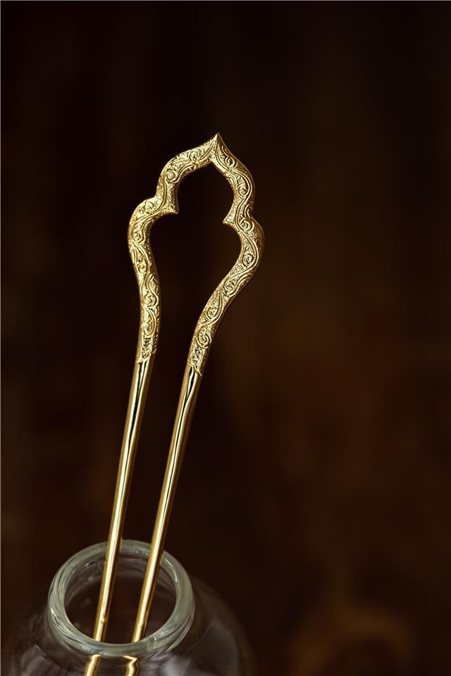 Gold-plated Vintage U-shaped Hairpin