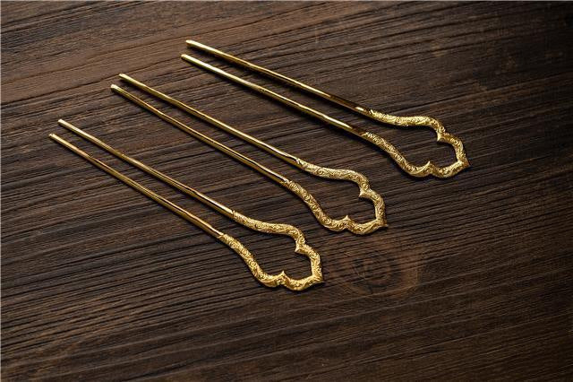 Gold-plated Vintage U-shaped Hairpin