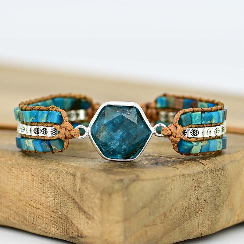 Ximia Bracelet With Natural Stone Cube Chain