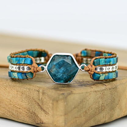 Ximia Bracelet With Natural Stone Cube Chain