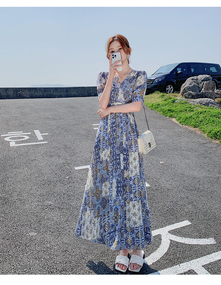 Elegant Floral-print Chic Dress