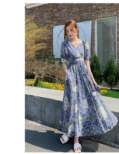 Elegant Floral-print Chic Dress