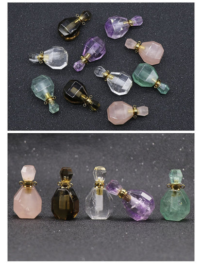 Fluorite Essential Oil Bottle Pendant Necklace Accessory