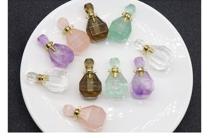 Fluorite Essential Oil Bottle Pendant Necklace Accessory