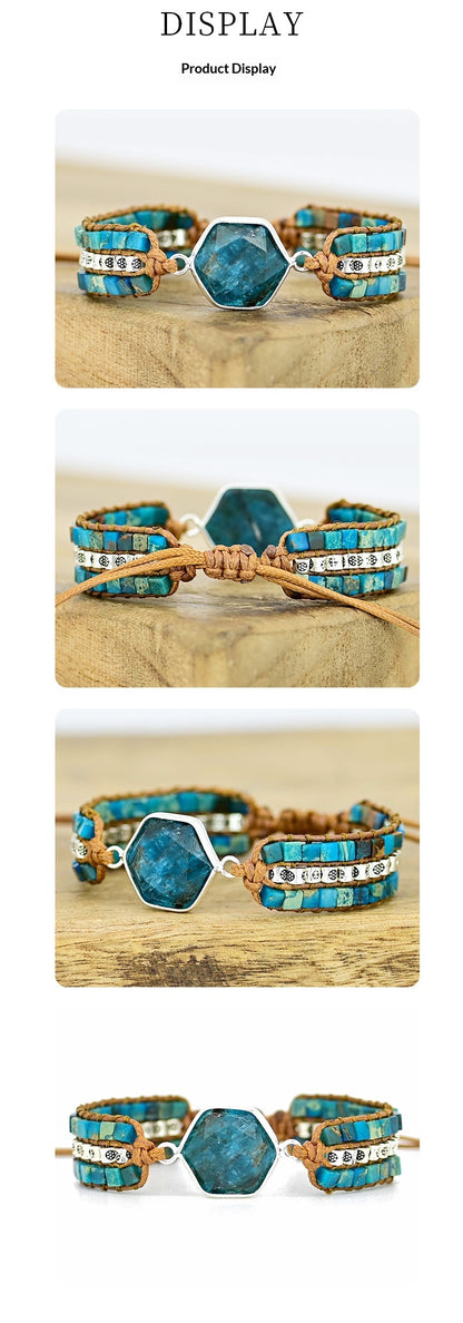 Ximia Bracelet With Natural Stone Cube Chain