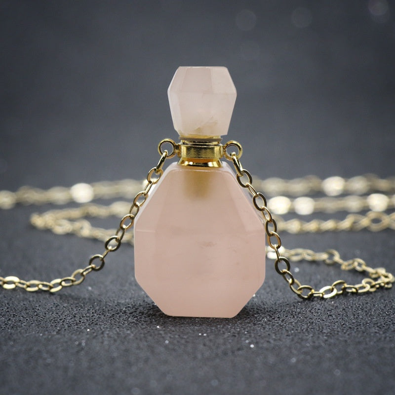 Fluorite Essential Oil Bottle Pendant Necklace Accessory