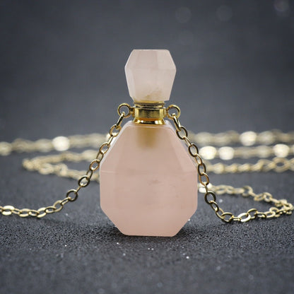 Fluorite Essential Oil Bottle Pendant Necklace Accessory