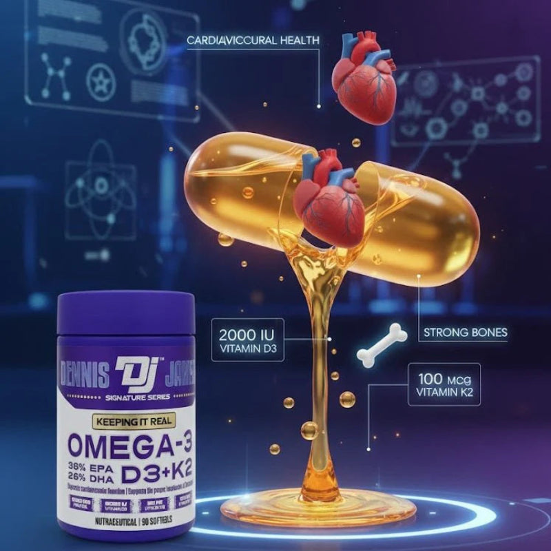 Dennis James (DJ) - Signature Series – Omega-3 + D3 + K2 Soft gels (Original)
