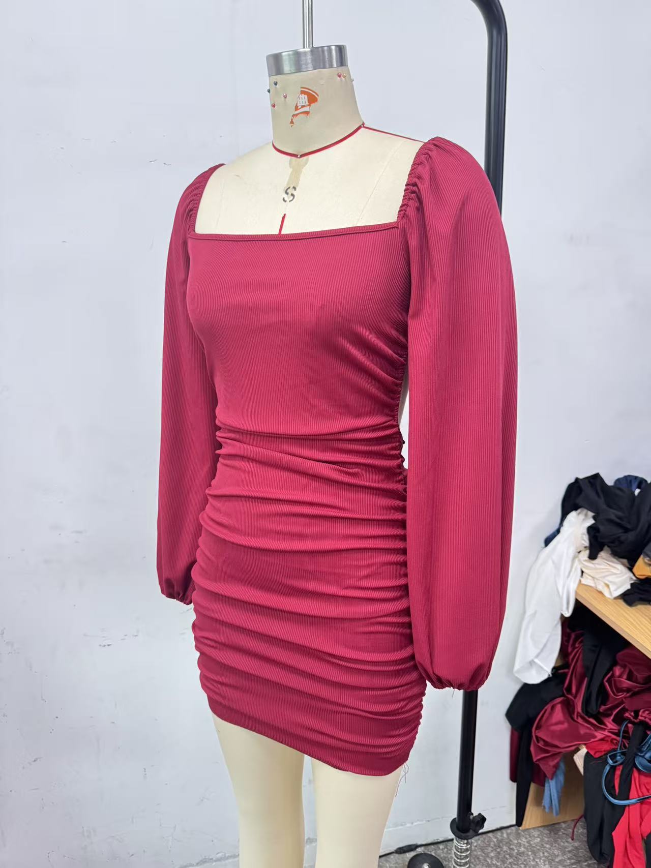 Elegant Casual Autumnwinter Dress With Long Sleeves