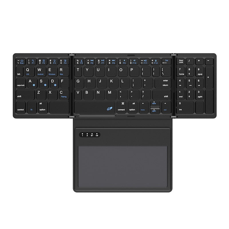 New B055 Business Leather Large Touch Version Bluetooth Folding Keyboard zam