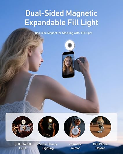 TELESIN Magnetic Camera Grip &amp; LED Selfie Light – Pro Content Creator Bundle