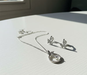 Open Circle Butterfly &amp; Solitaire Set