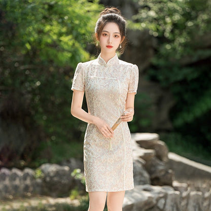 Short Lace Cheongsam, Women&